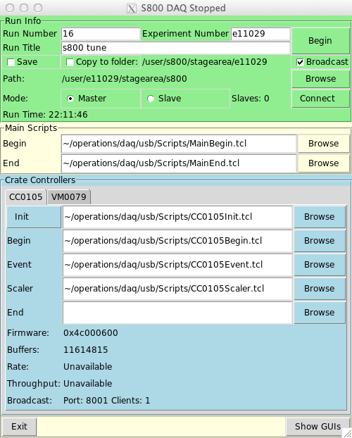 USB DAQ Main Window